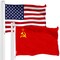 G128 Combo Pack: American USA Flag 3x5 Ft & Union of Soviet Socialist Republics USSR Flag 3x5 Ft | Both LiteWeave Pro Series Printed 150D Polyester, Brass Grommets